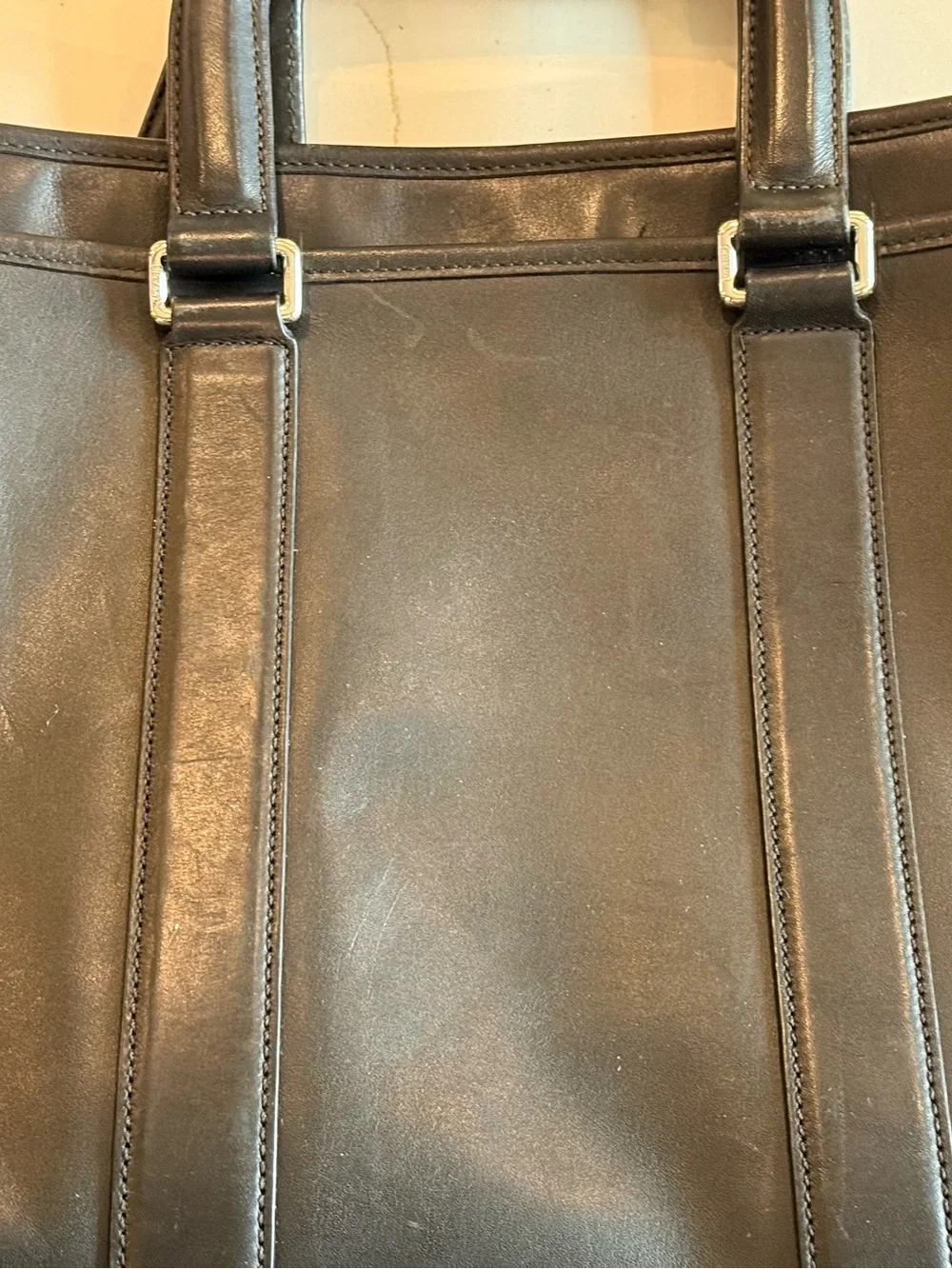 COACH Heritage Web Leather Embassy Briefcase~ Black~ Fits 15” Laptop